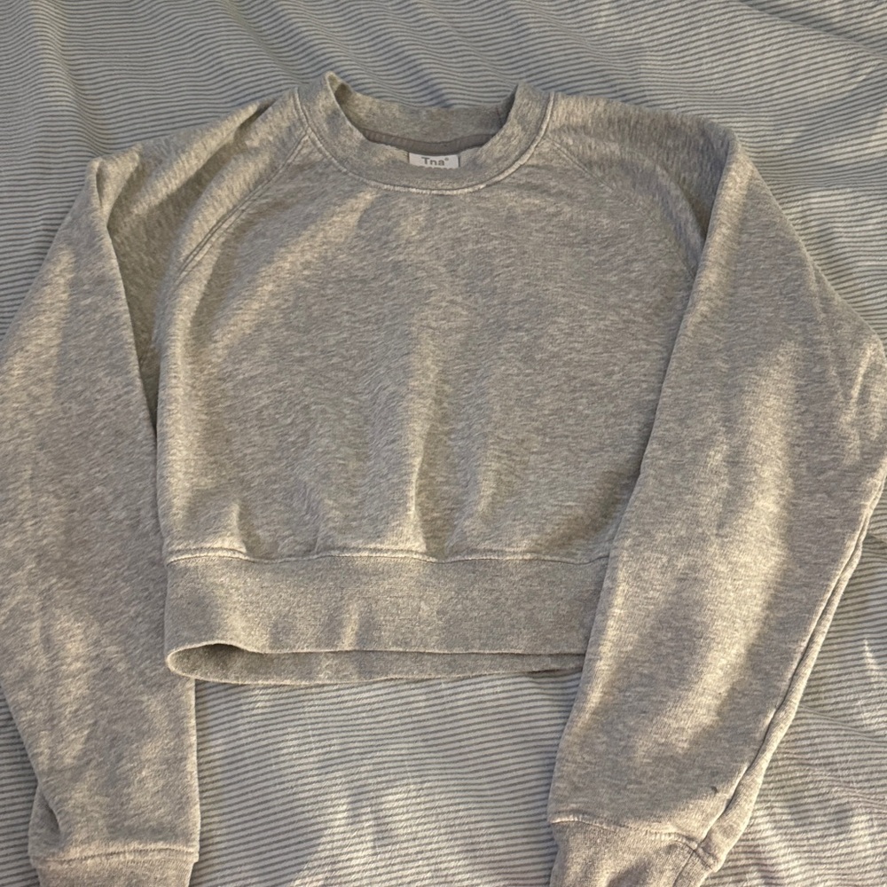 Tna. AIRY fleece Gray Cropped Sweatshirt